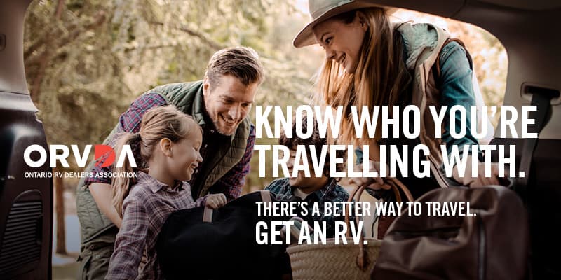 family outside an RV